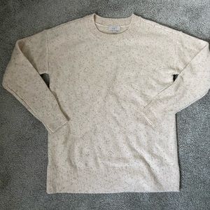 Loft Gold Speckled Beige Crewneck Sweater